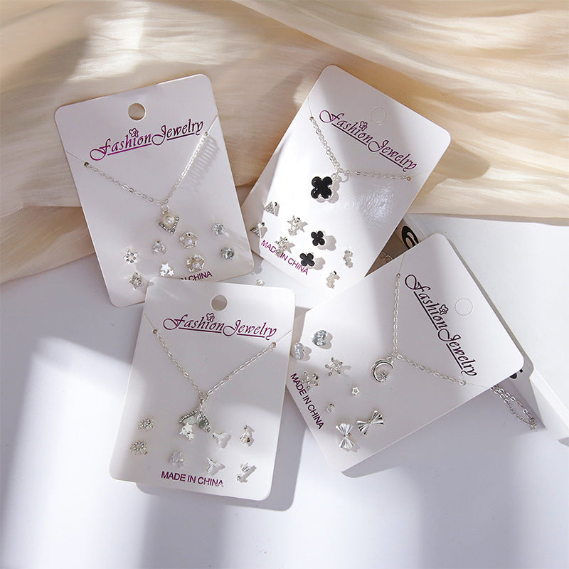 Women's Earings Pairs Simple Sweet Combination Weekly Jewelry Set
