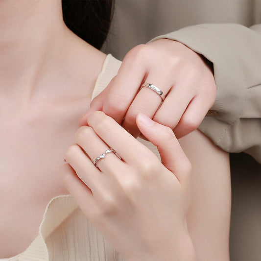 Angel Wings Couple Pair Korean Style Simple Graceful Rings