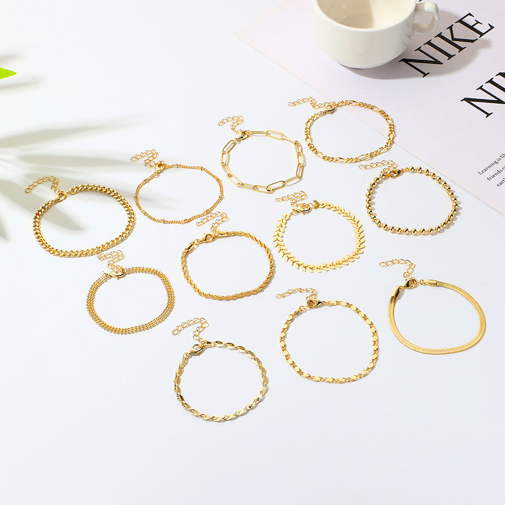 Geometric Metal Simplicity Gold Suit Personality Bracelets