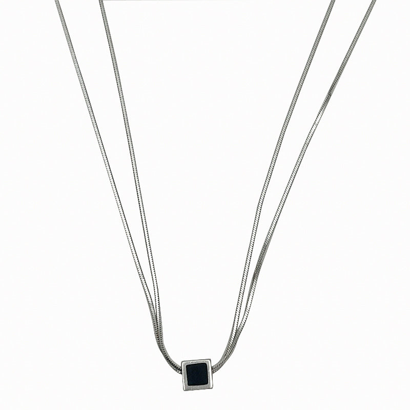 Women's Black Square For Light Luxury Minority Necklaces