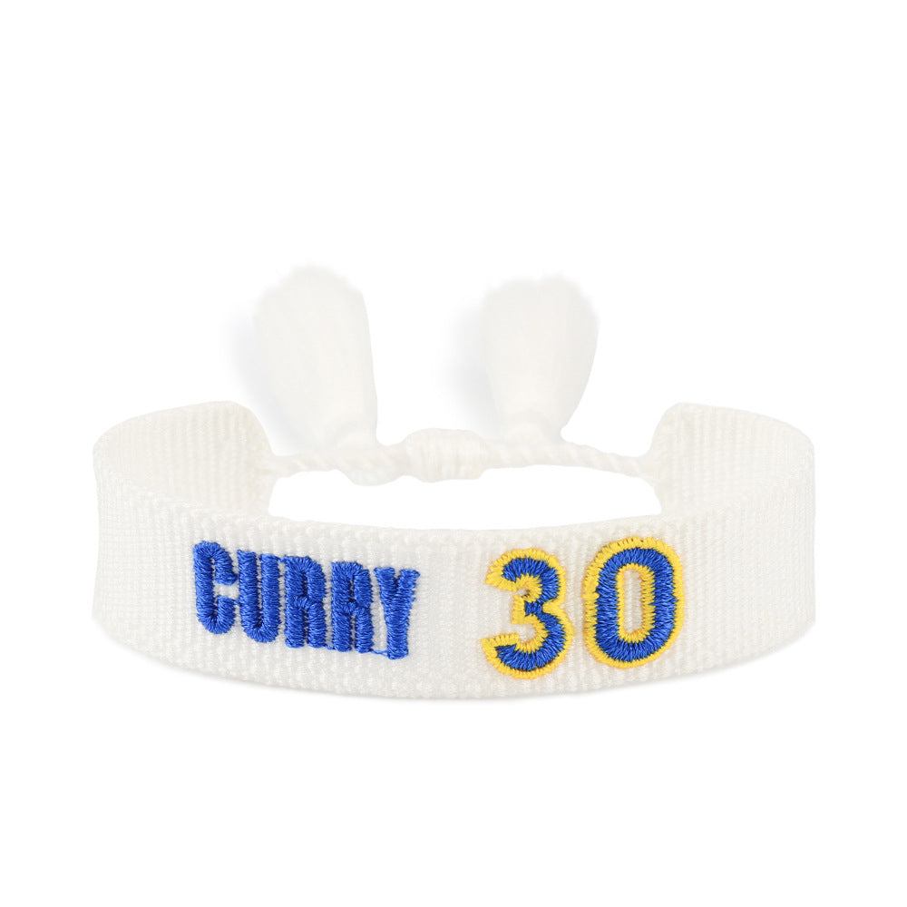 Basketball Sports Woven Curry James Lakers Carrying Strap English Bracelets