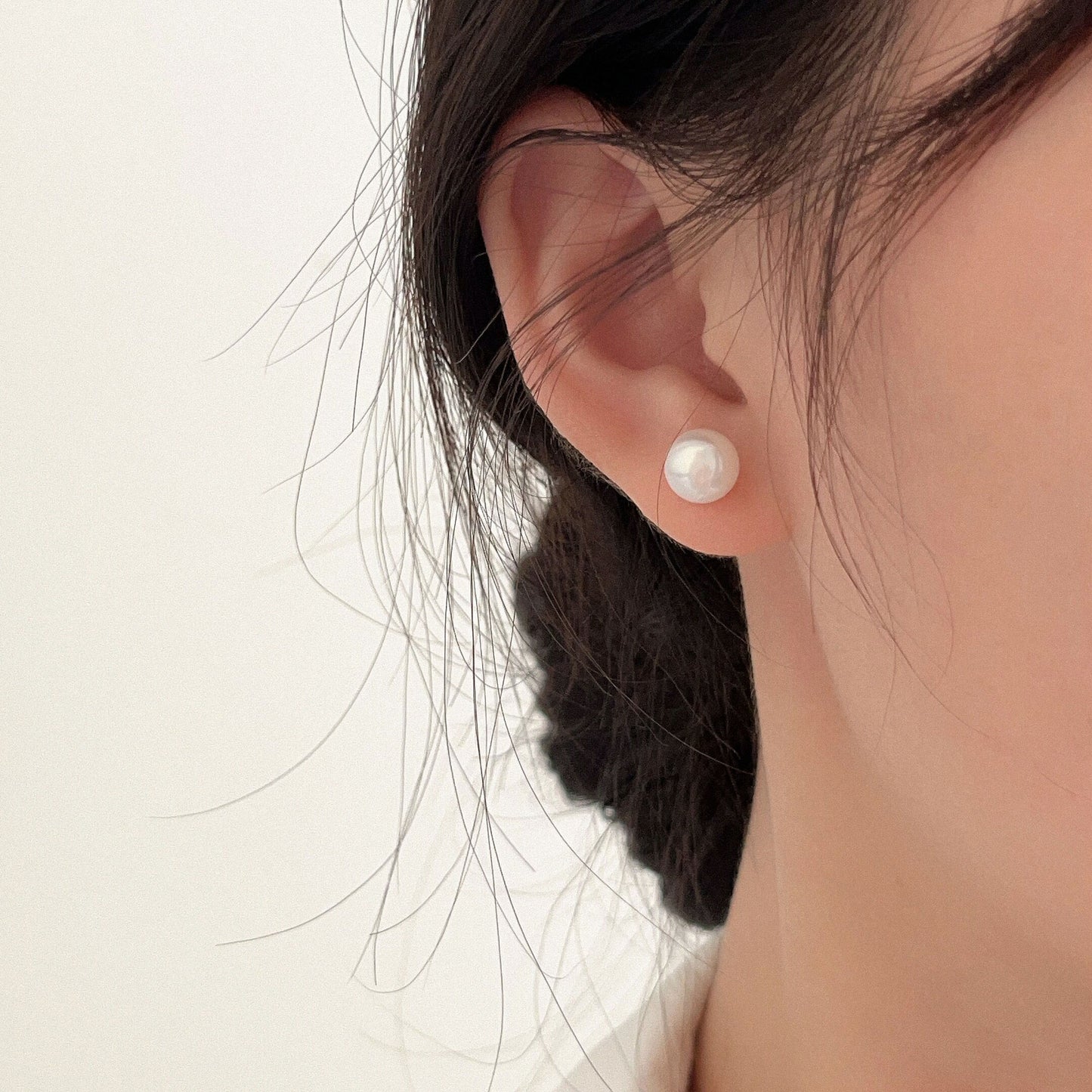 Boucles d'oreilles de niche féminines en perles vintage Sier Sterling