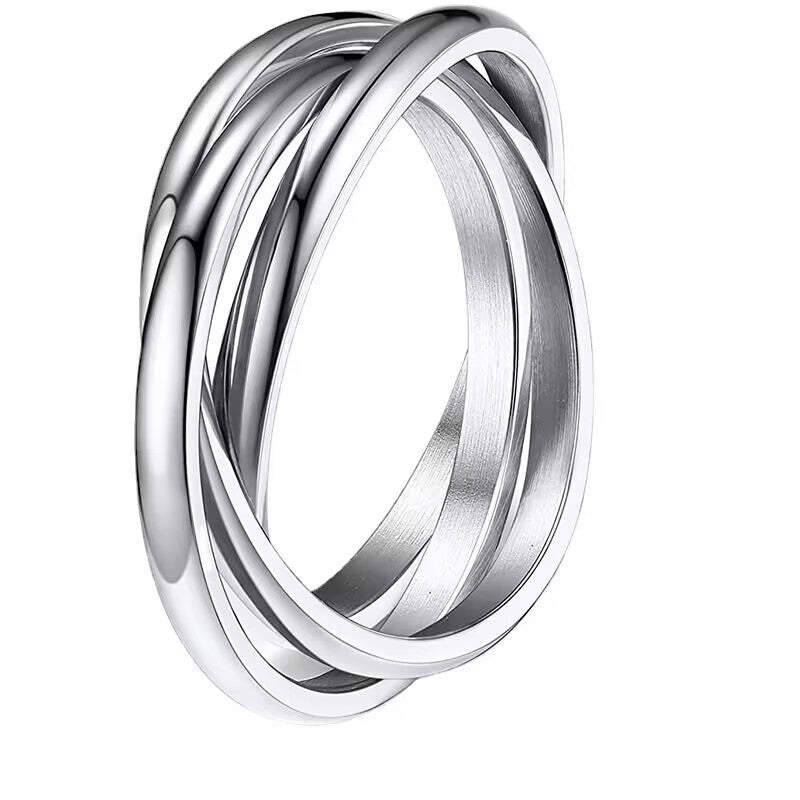 Simple Titanium Steel Pair For Couple Rotating Rings