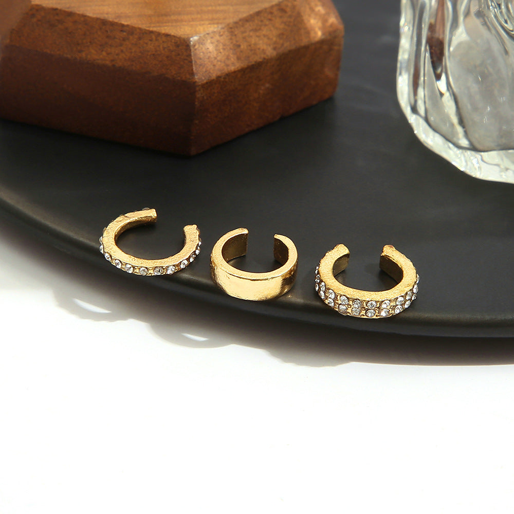 Cold Style Three-piece Female Personality Simple Ear Clip