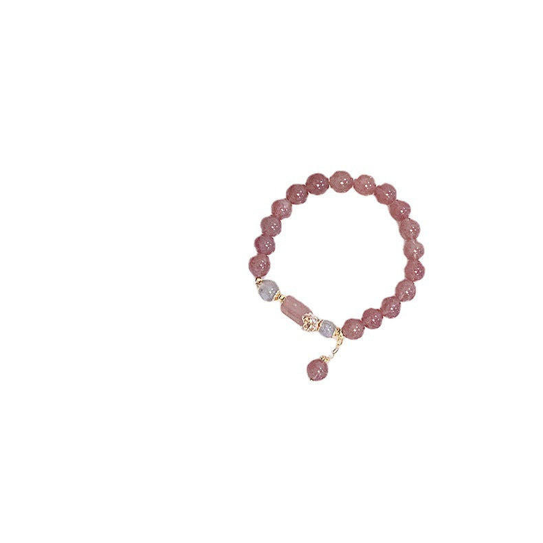 Strawberry Quartz Flower Female Mori Gray Moonlight Bracelets