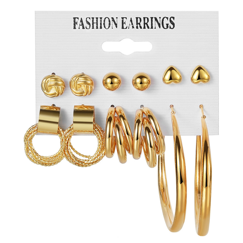 Alloy Ear Square Geometric Set Vintage Earrings