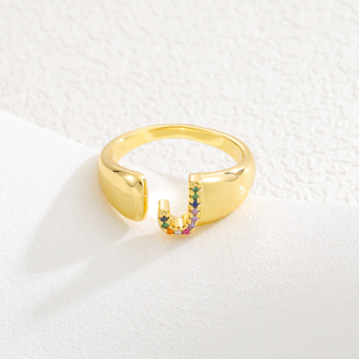 Letters Gold Plated Cell Phone Finger Ring