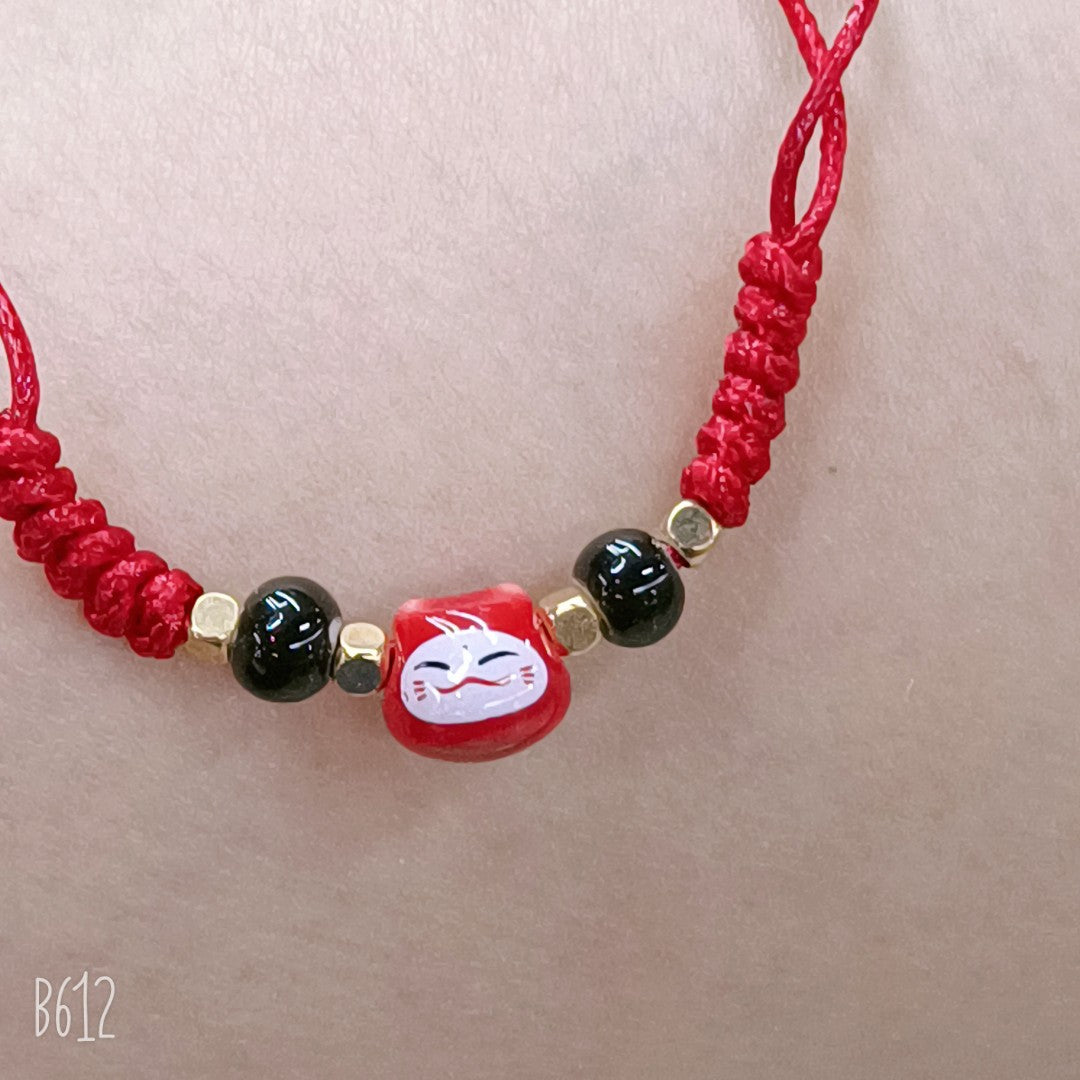 Bracelet de cheville en corde rouge en cristal de jade, deux bracelets