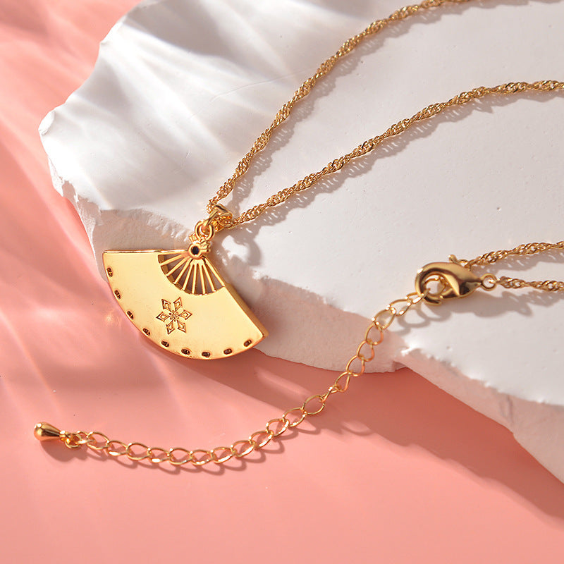 Peripheral Characterizations Weapon Folding Fan Prop Necklace