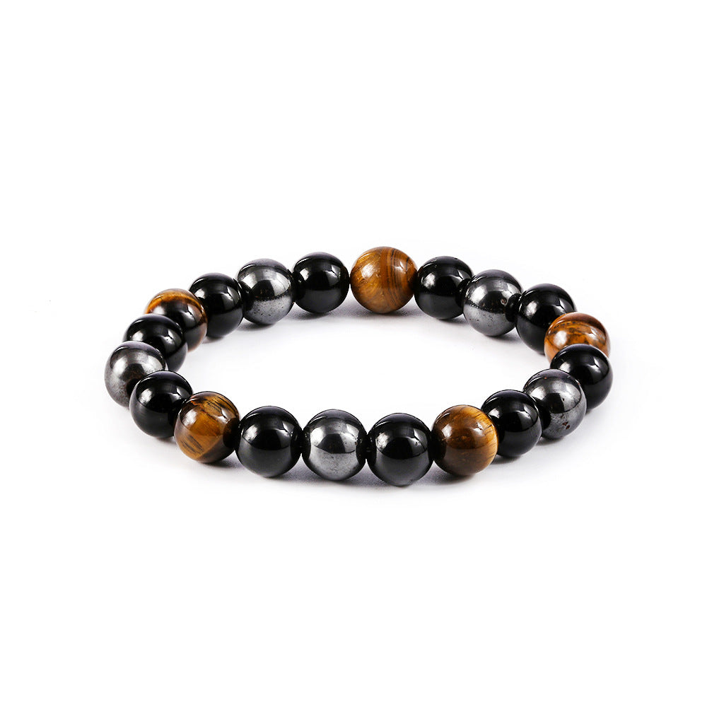 Bracelets extensibles en hématite de sport de yoga en perles d'oeil de tigre pour femmes