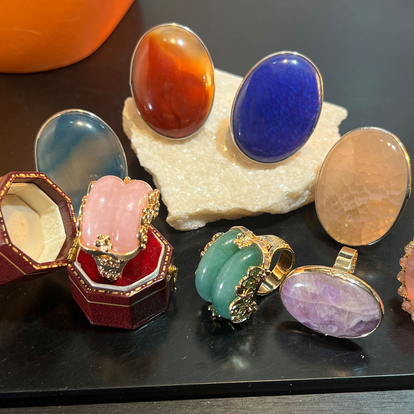 Rough Stone Fashion Design Sense Simple High Natural Ring