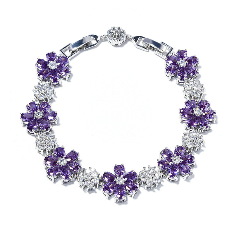 Damen-Armbänder mit reichem Blumen-Luxus-Zirkon und hochwertiger Intarsien