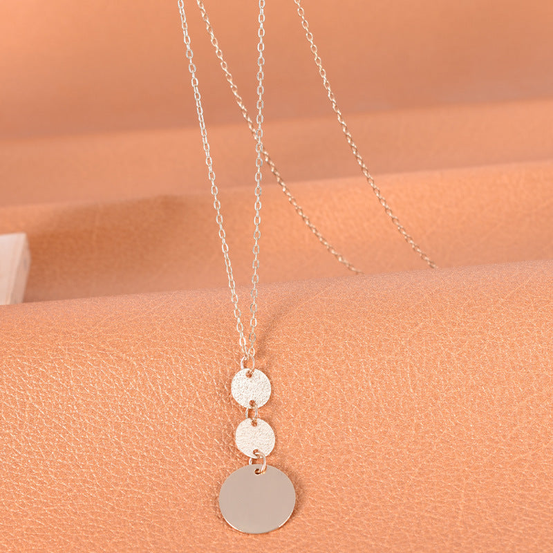 European Fashionable Round Sequin Female Personality Creative Clavicle Necklace