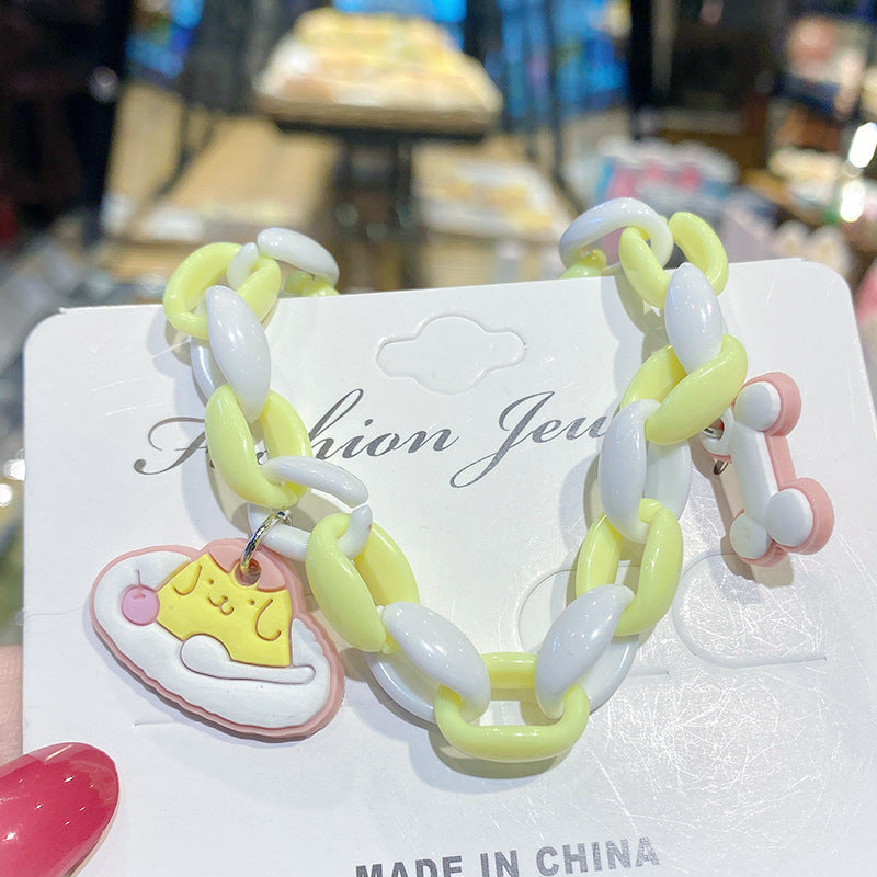 Gros bracelets de bonbons en cloche de dessin animé de chien mignon