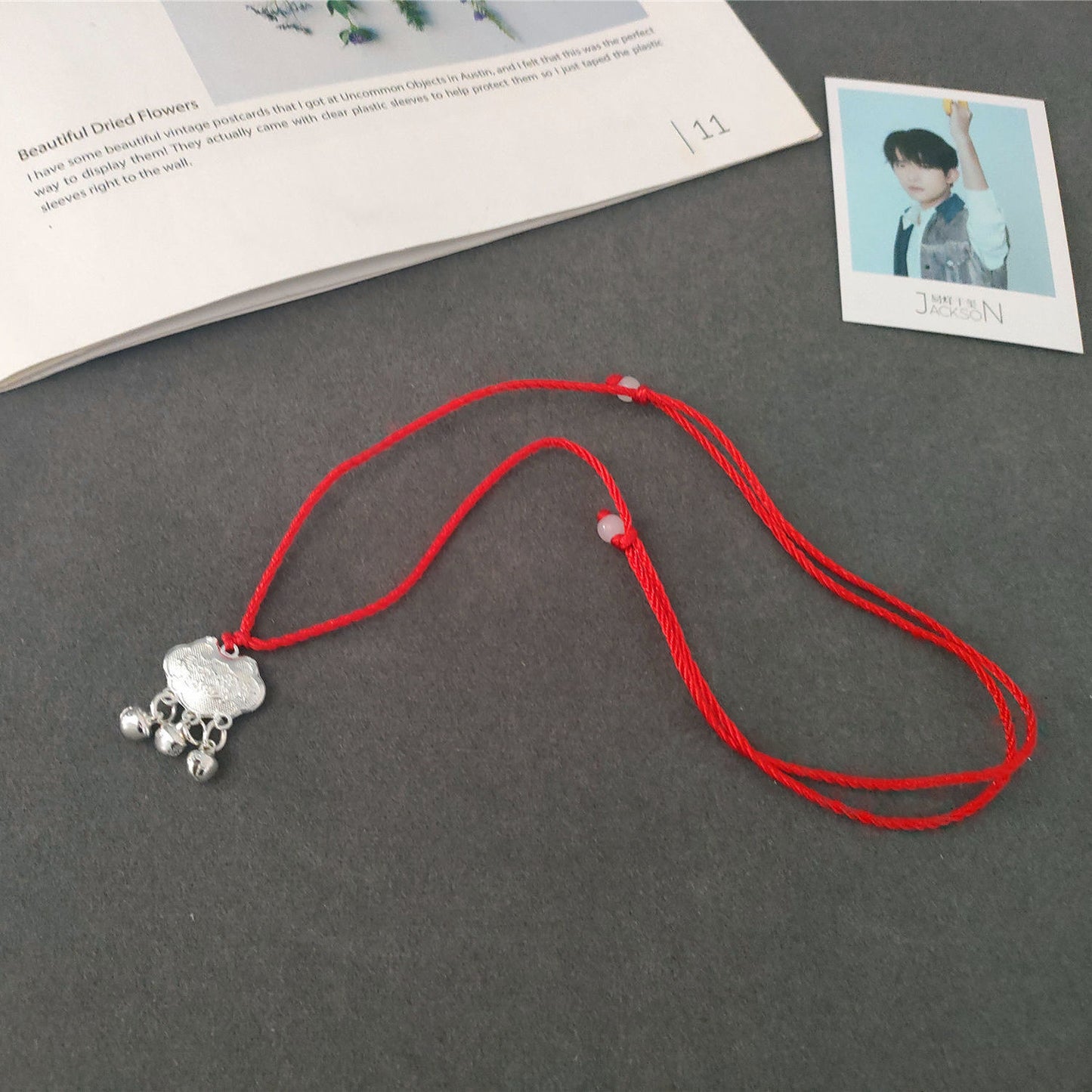 Years Old Red Rope Auspicious Rich Safe Birthday Gift Bell Necklace