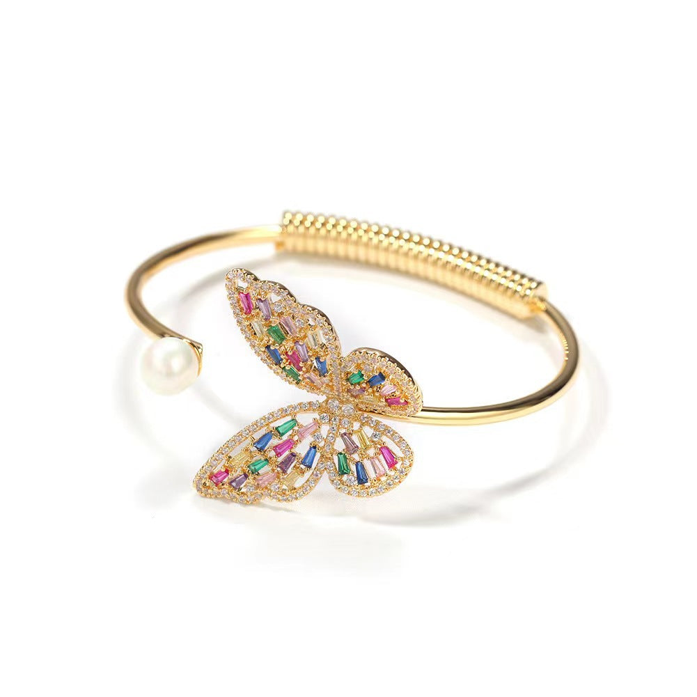 Women's Floral Hollow Glossy Chrysanthemum Fritillary Round Snake-shaped Bracelet