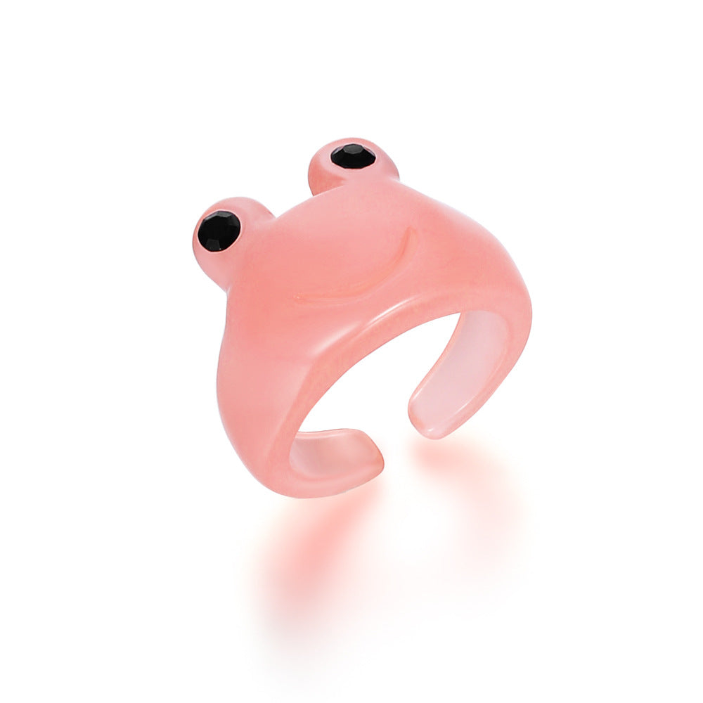 Cartoon Frog Fashion Cute Resin Index Rings