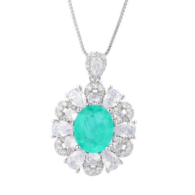 Emerald Banquet Jeweled Simulation Paraiba Lady Jewelry Set
