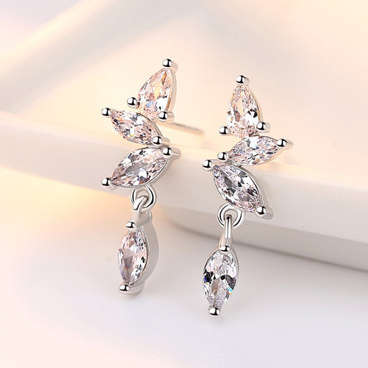 Women's Style Ear Ice Crystal Horse Eye Zircon Stylish Earrings