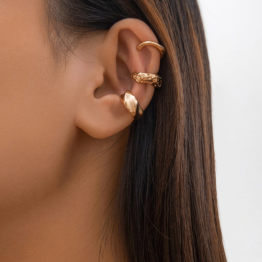 Beanie Simple Pleated Water Drop Ear Rings