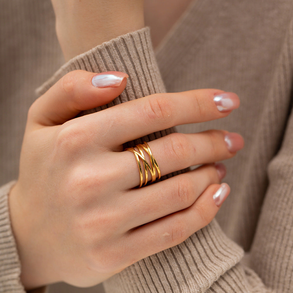 Women's Simple High-grade Stainless Steel Open Titanium No Rings