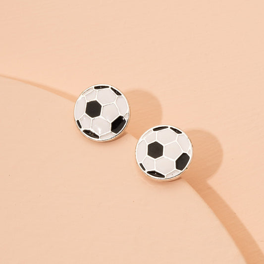 Women's Sports Series Football French Style Cufflink Personality Creative Enamel Rings