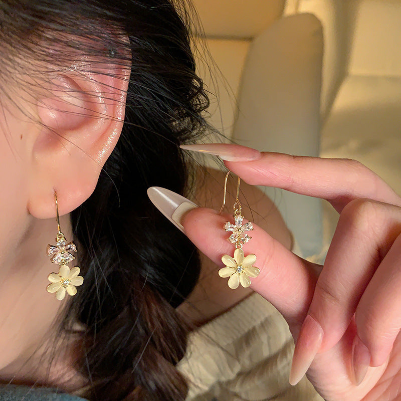 Women's Vacation Style Super Fairy Sweet Flower Seaside Colorful Little Wild Earrings