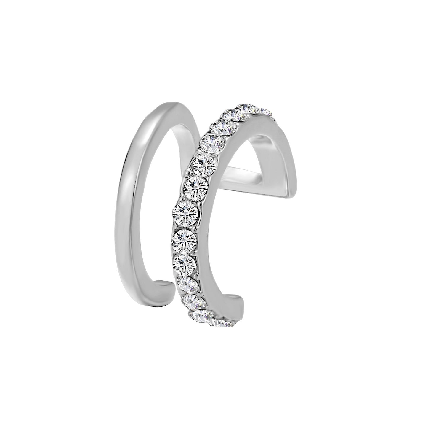 Simple Lines Spot Drill Double Personality Ear Clip