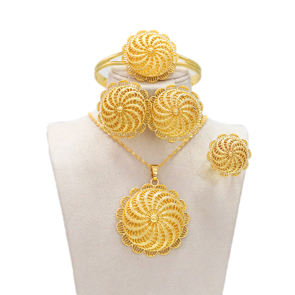 Classic Gold-plated Ethiopian Fashion Big Size Jewelry Set