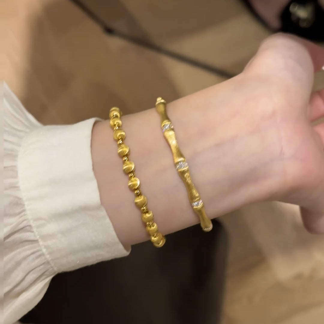 Chinese Brushed Bamboo Joint Italian Light Jewelry Set