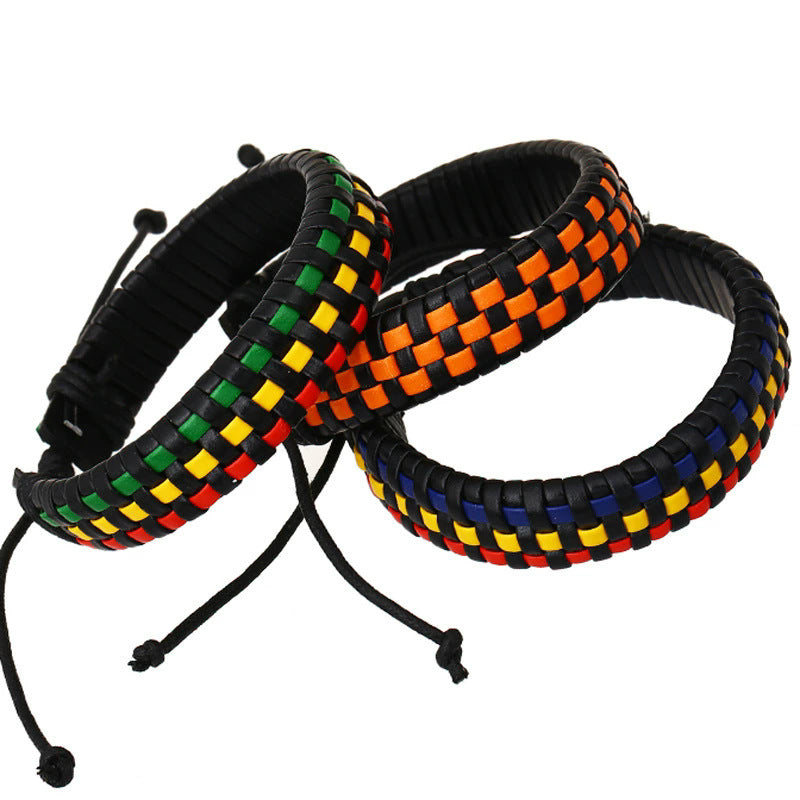 Woven Leather Unisex Fashion Personality Pull Bracelet