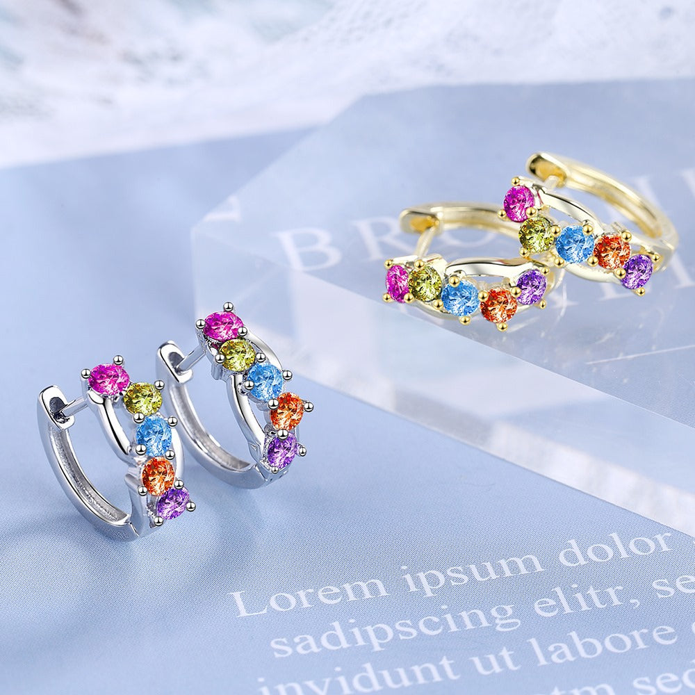 Personalized Colorful Crystals Clip Female Fashion Ear Buckle