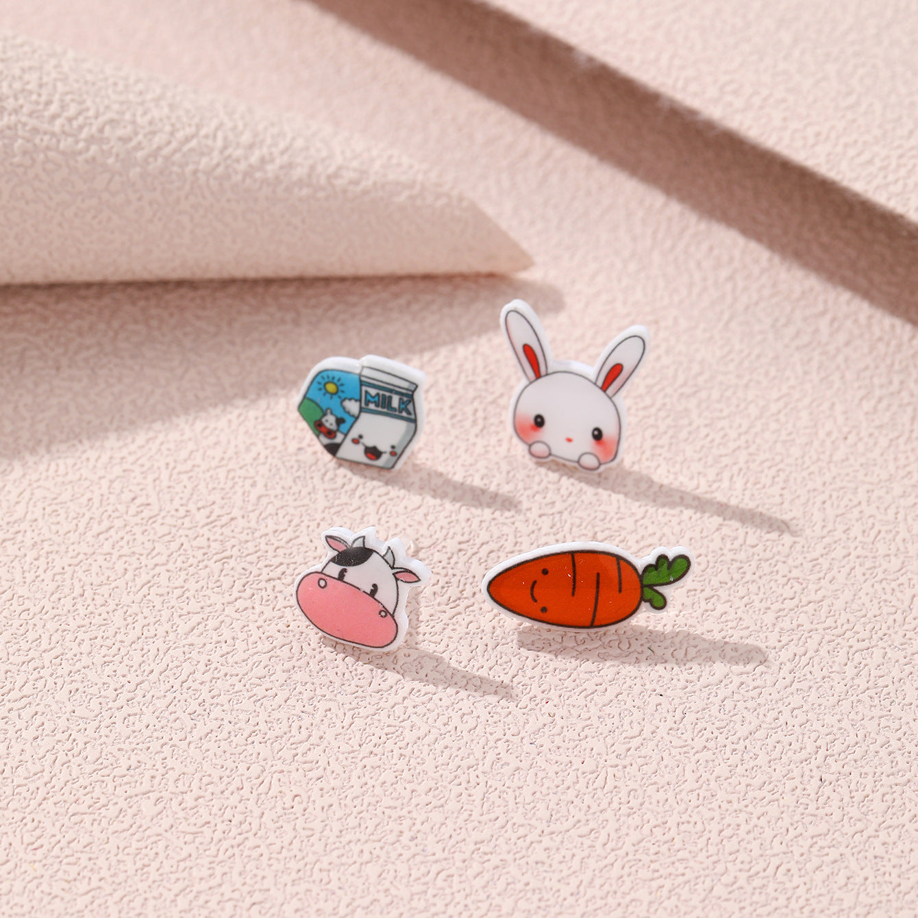 Acrylic Christmas Holiday Female Creative Cartoon Hat Resin Stud Earrings