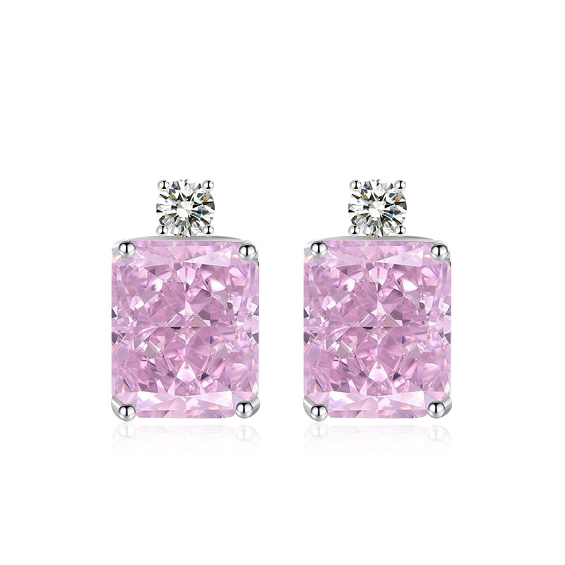 Flower Cut High Carbon Rhinestone Live Earrings