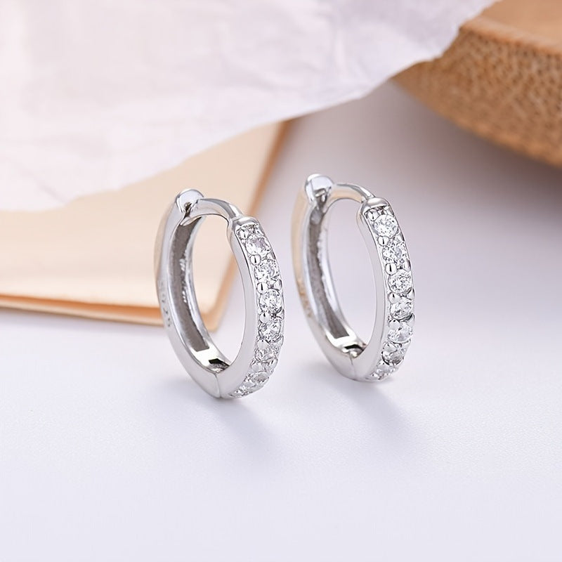 Women's Sier Ear Clip Zircon Pin Gold Rings