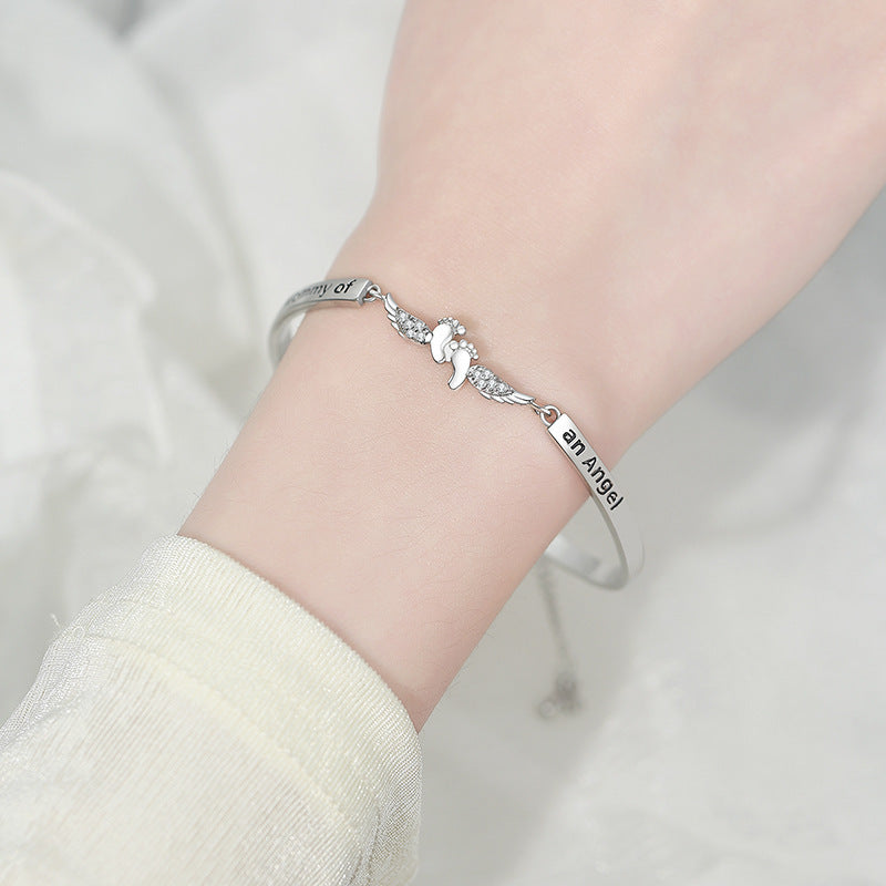 Lady's Angel Wings In Memory Of Bracelet