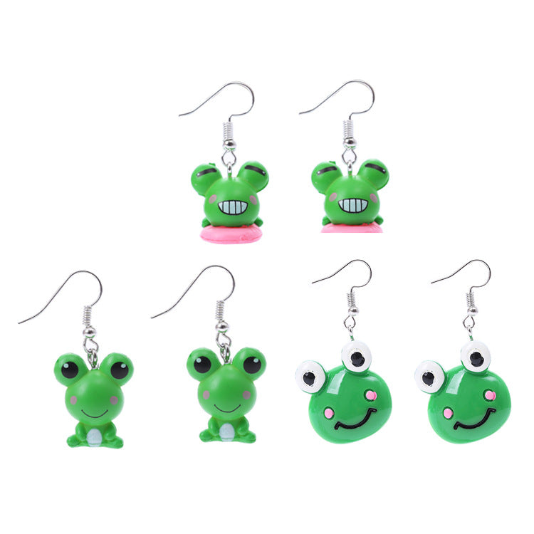 Simple Cute Simulation Frog Cartoon Doll Rings