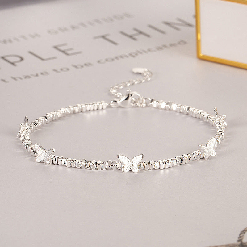 Women's Pieces Of Sier Butterfly Handmade Beaded Light Luxury Bracelet
