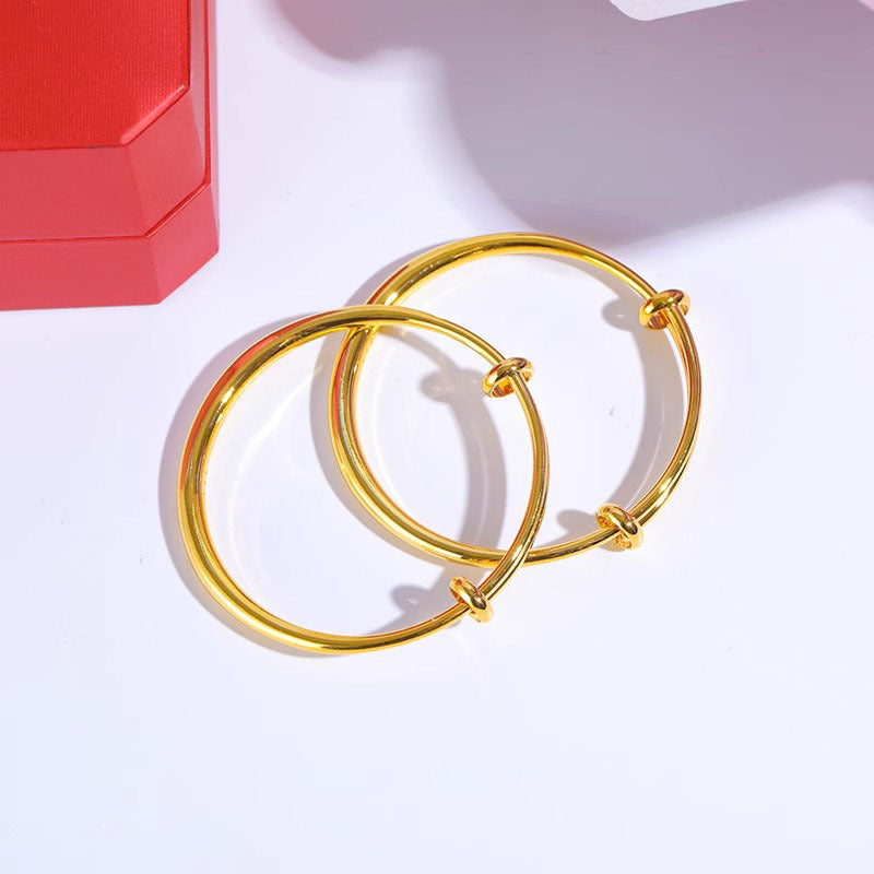 Women's Ethnic Style Gold Classic Imitation Push-pull Adjustable Round Bracelets