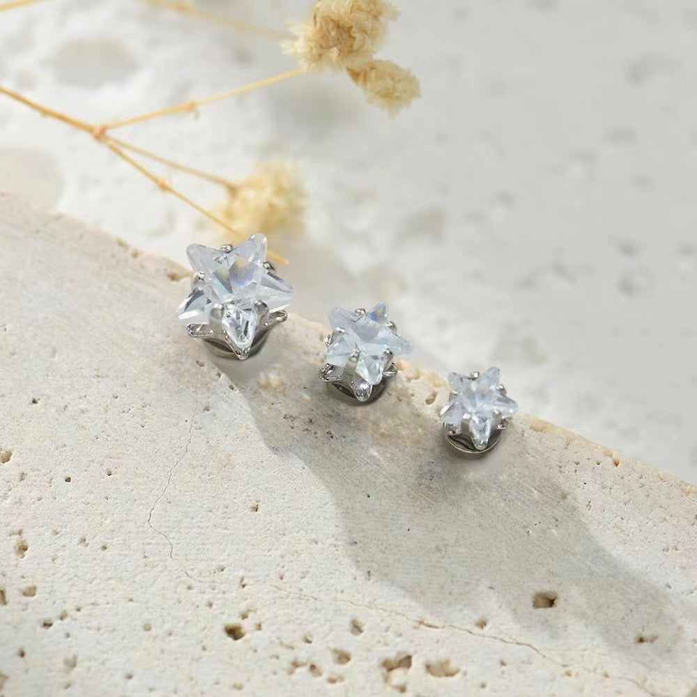 Super Flash Magnetic Bone Pin Magnet Five-pointed Star Ear Clip