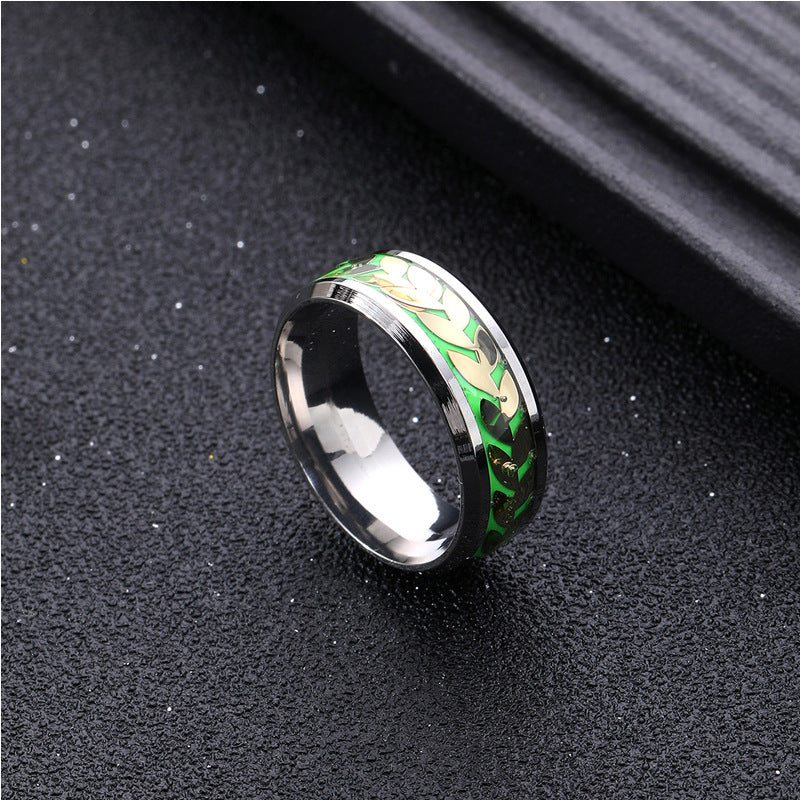 Leaves Honeycomb Titanium Steel Design Stainless Rings