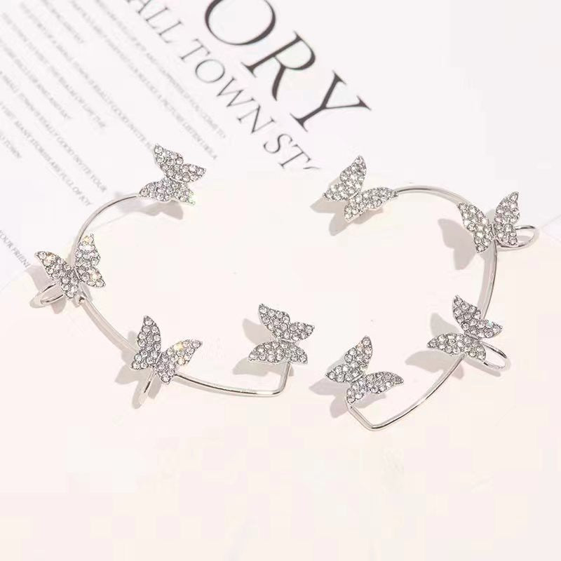 Hollow Butterfly Hook Tassel Flowers Snowflake Wheat Wings Integrated High-grade Ear Clip