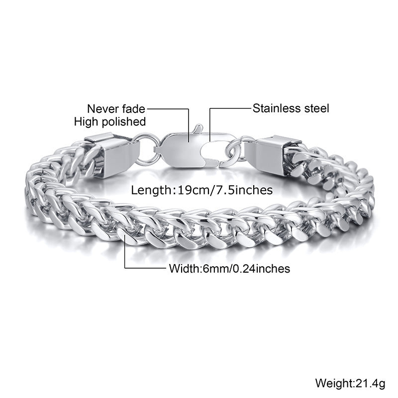 Men's Hip Hop Stainless Steel Personalized Thick Bracelet
