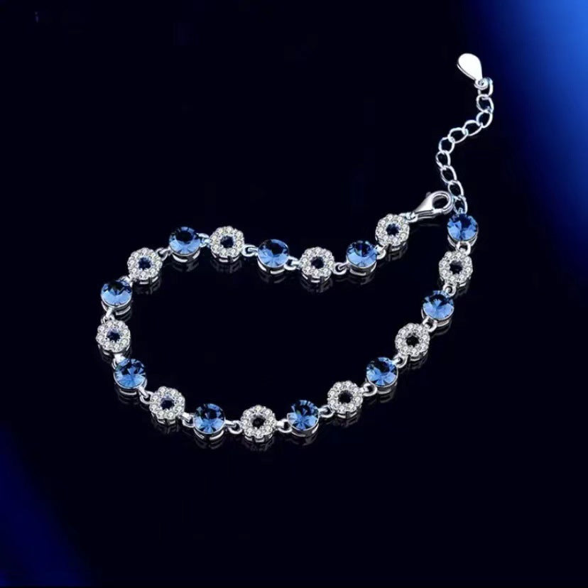 Women's Sterling Sier Ocean Heart Style Light Luxury Minority Bracelets