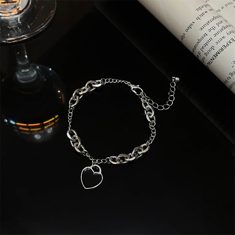 Black Love Pearl Stitching Female Cold Bracelets