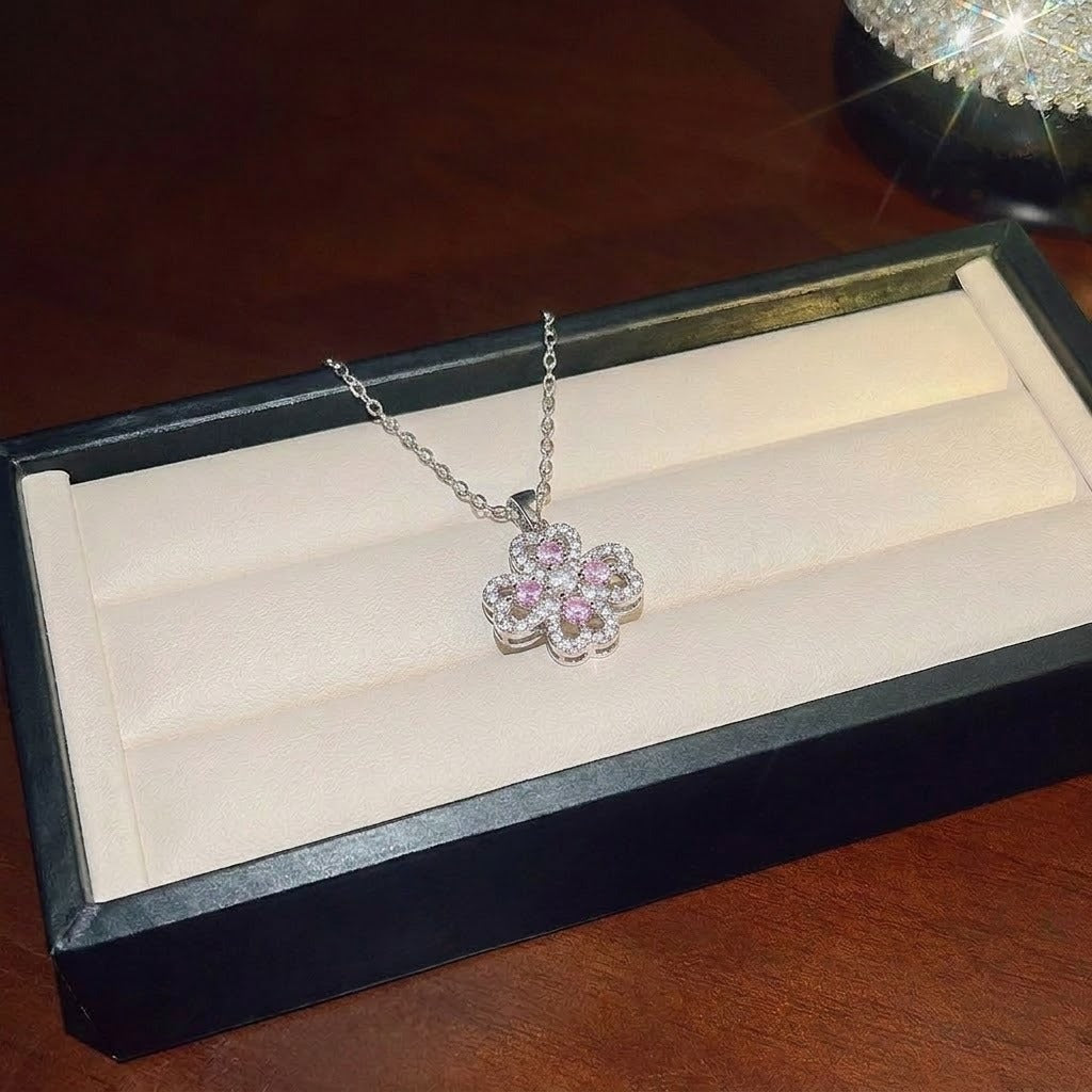 Rotating Degree Rotation Heart-shaped Zircon Clavicle Rings