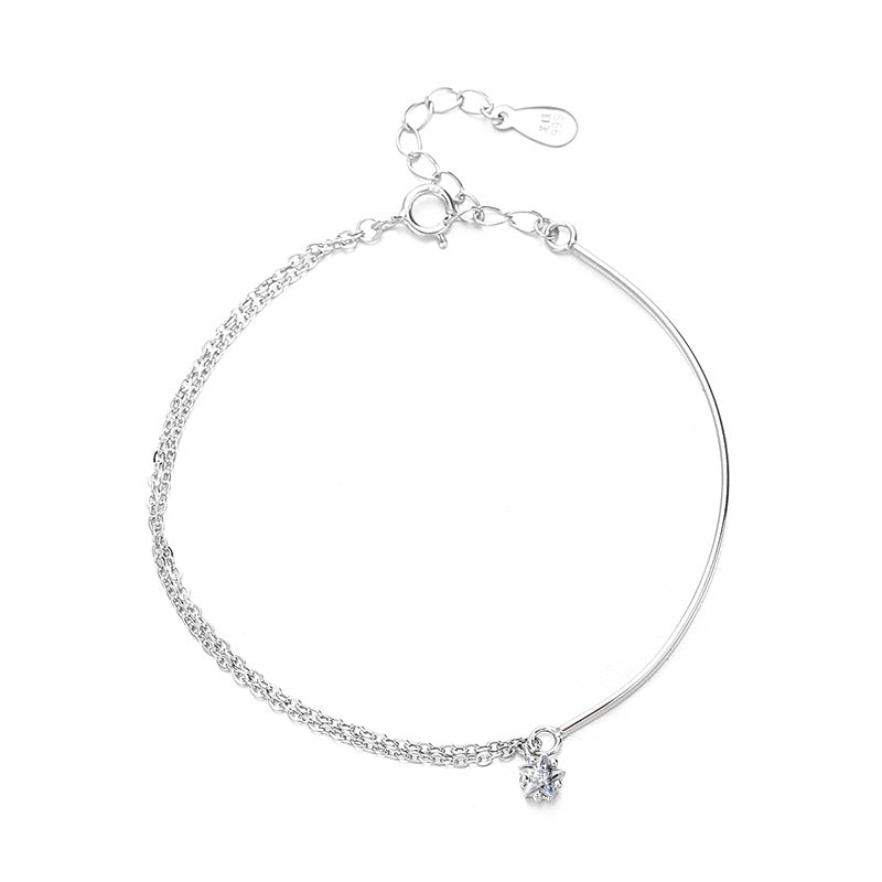 Five-pointed Star Pure Sier Simple Cold Style Half Bracelets