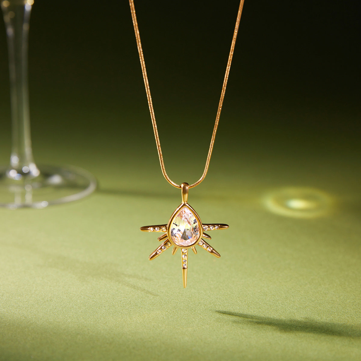 Titanium Steel Zircon Light Luxury High-grade Jewelry Set