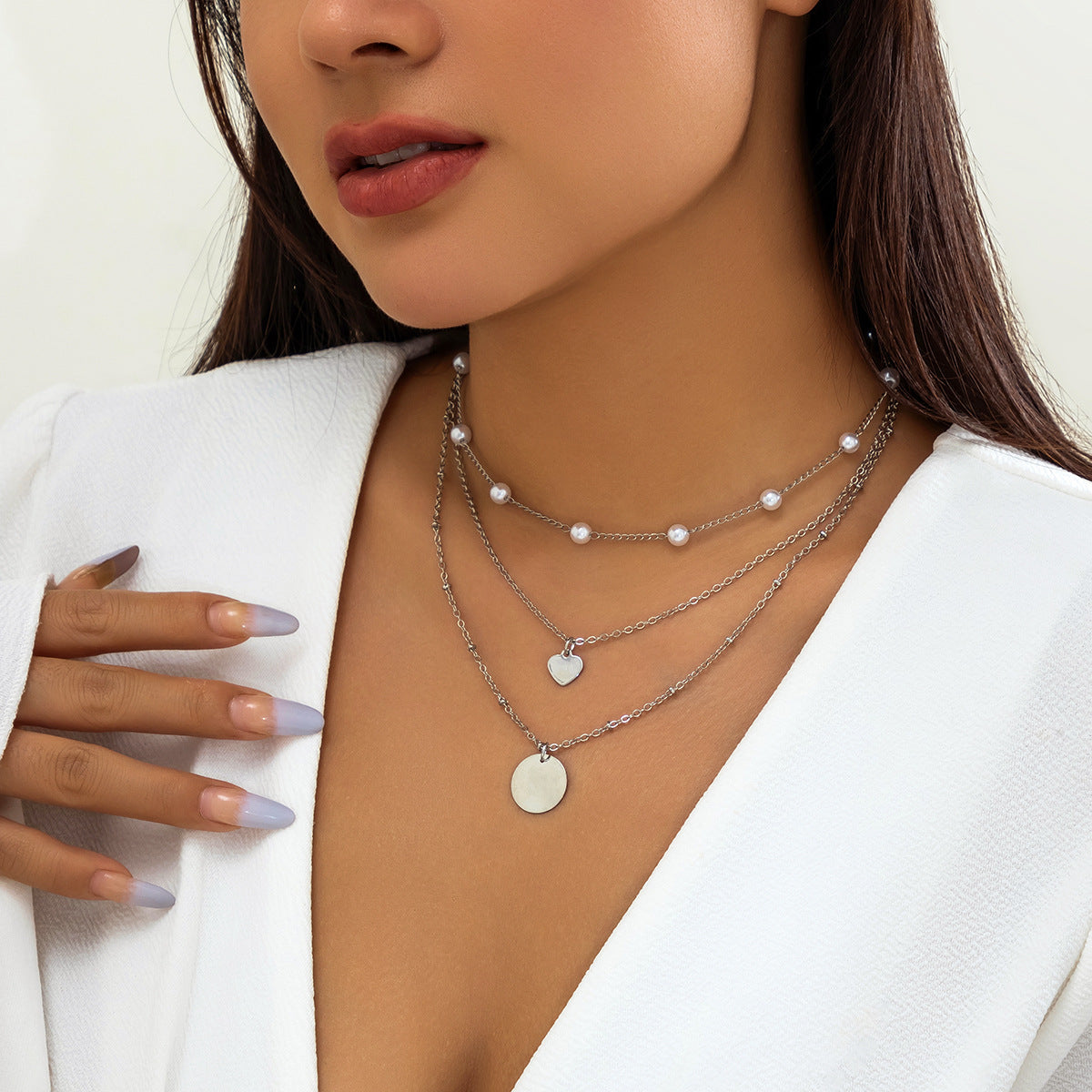 Chain Cold Style Simple Imitation Pearl Necklaces