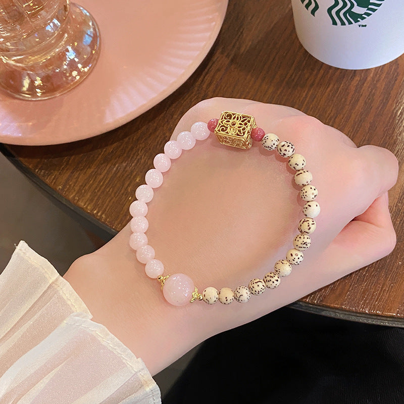 Blessing Commemorative Sweet Fresh Fairy Style Bodhi Pink Bracelets